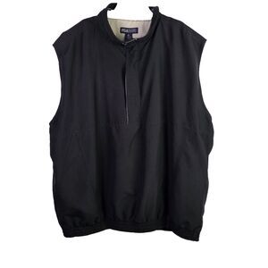 PGA Tour Men's XXL Black Sleeveless Windbreaker Vest